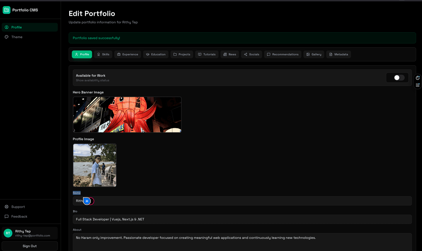 Portfolio CMS